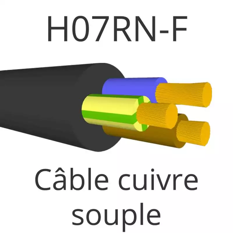 Câble électrique HO7 RN-F cuivre souple - 1 à 300 mm²