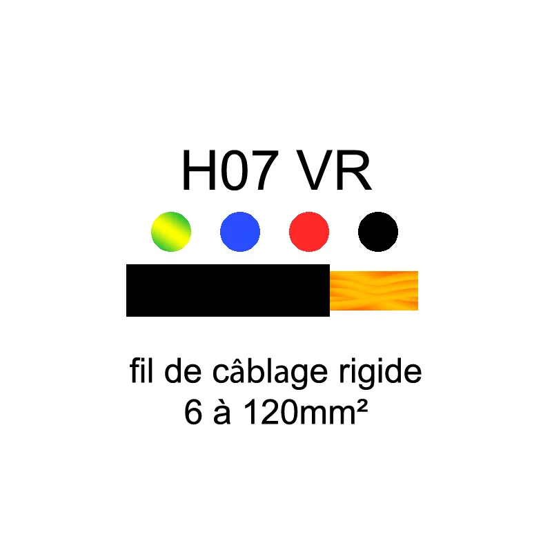 Fil électrique H07-VR cuivre rigide - 6mm² à 95mm²