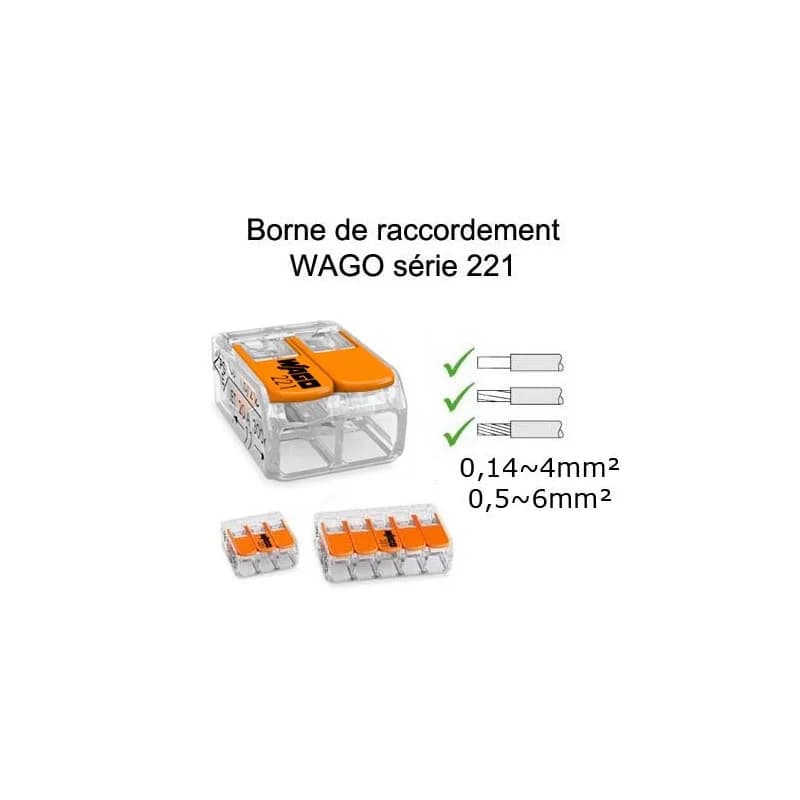 Borne de raccordement Wago 221