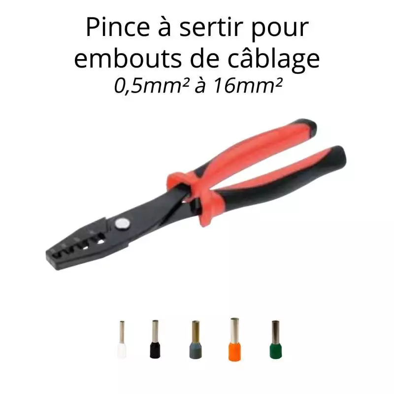 Pince à sertir embout câblage 0,5-16mm²