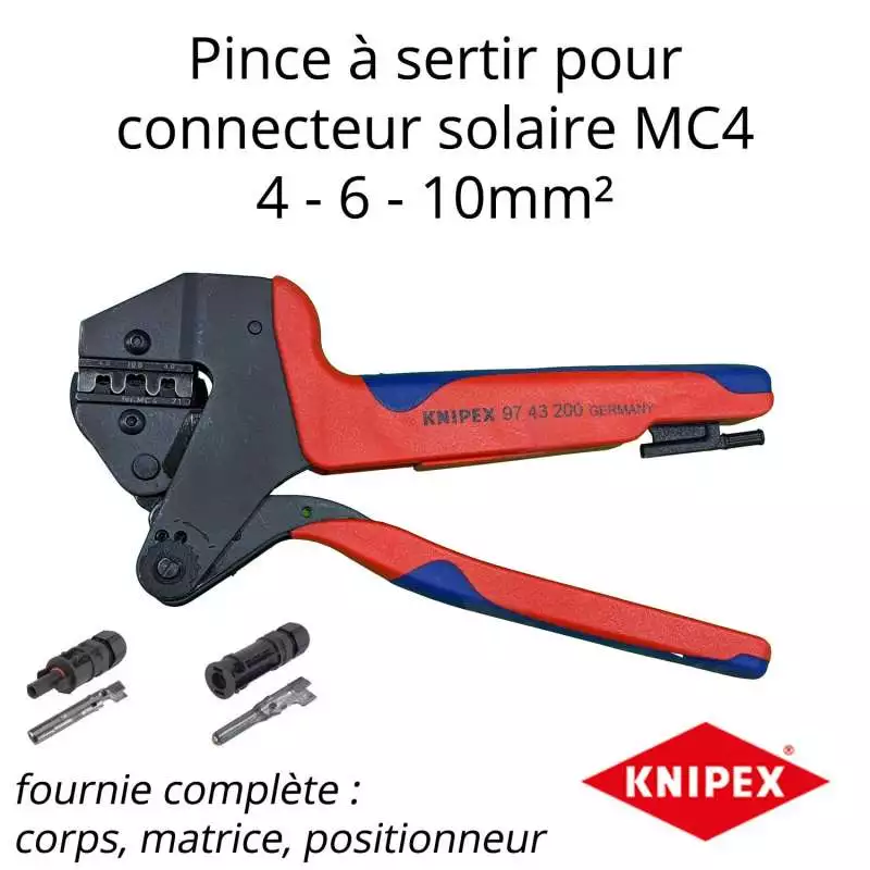 Pince à sertir MC4 Knipex 4-10mm² solaire